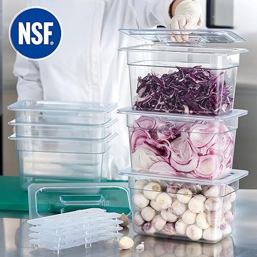 CURTA 6-Pack 1/4 Size 6" Deep NSF Polycarbonate Food Pans