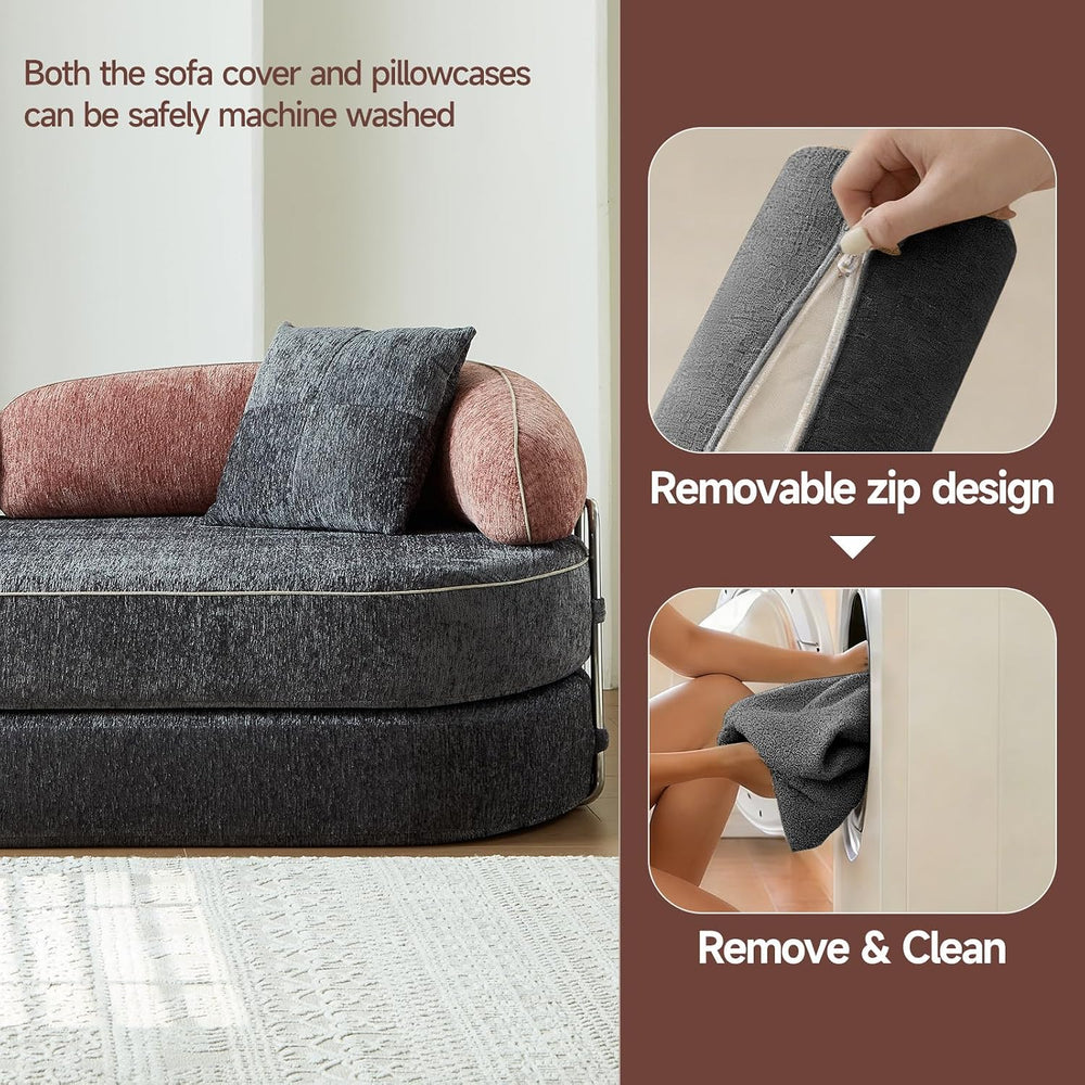 79" Queen Sleeper Sofa Bed, No Assembly Convertible Pull Out Futon Couch