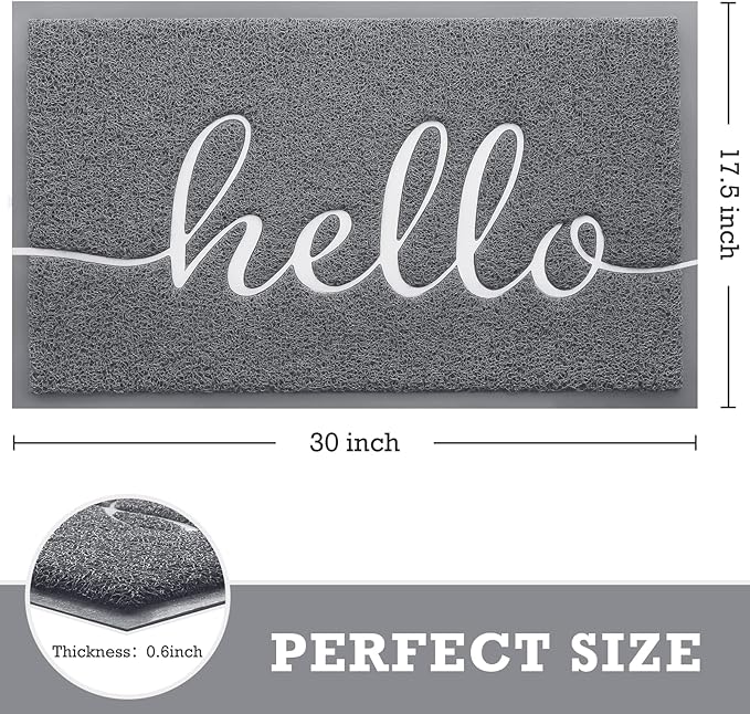 CozyBounty Door Mat Hello Mats Outdoor Indoor Non-Slip Doormat - Image 3