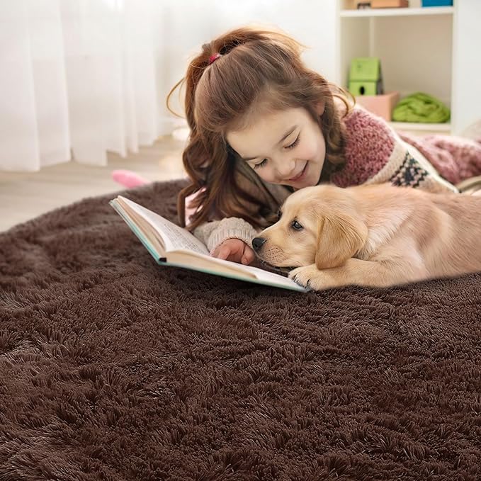 OLANLY Coffee Round Rugs for Bedroom - Image 5
