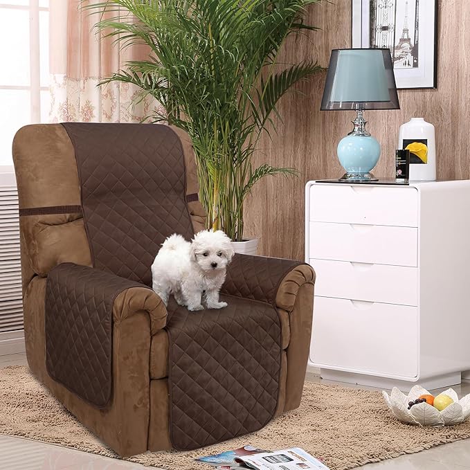 U-NICE HOME Recliner Chair Covers Reversible Quilted Water Repellent Pet - Image 2