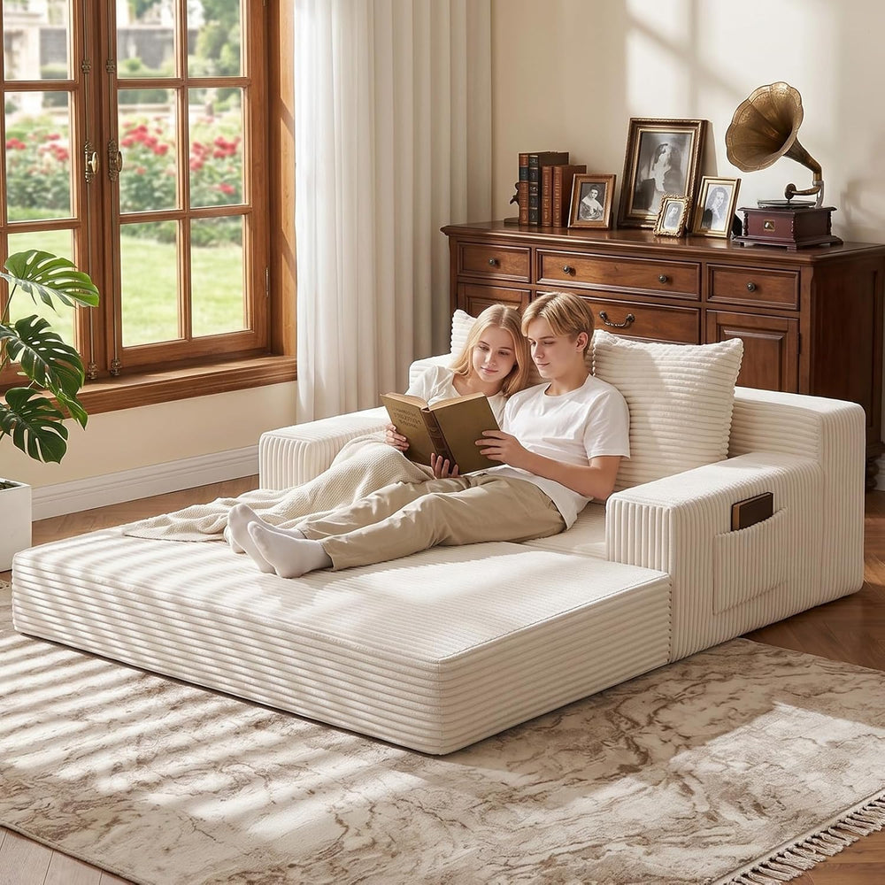 Boneless Loveseat Couch Folding Sofa Bed, Foldable Floor Futon Sleeper Couch ...