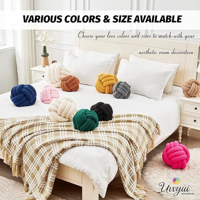 Uvvyui Knot Pillow Ball, Soft Home Decorative Pillows, Round Throw Pillow - Image 6