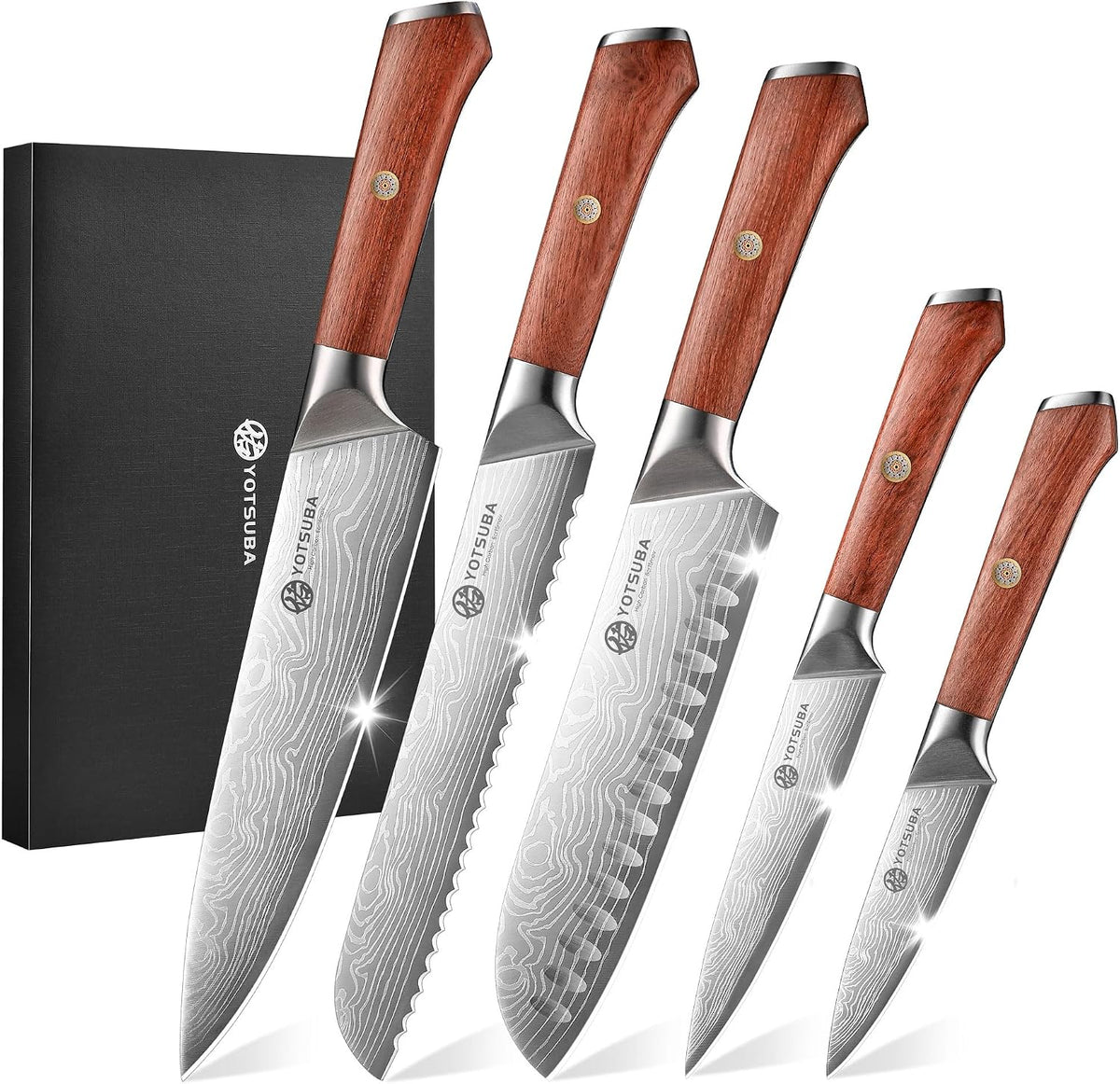 YOTSUBA 5 PCS Kitchen Knife Set, Professional Razor Sharp Japanese Knife Set