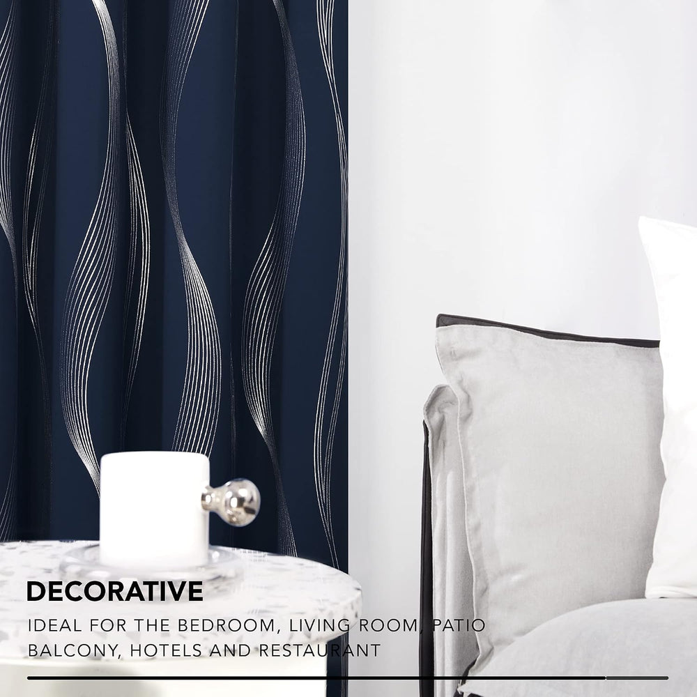 Deconovo Curtains for Living Room, Pattern Blackout Curtains 84 Inches Long