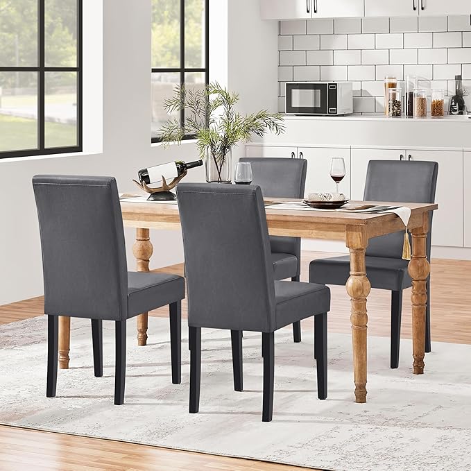 Yaheetech Dining Chairs Set of 4 PU Leather Upholstered Parsons Dining Chairs...