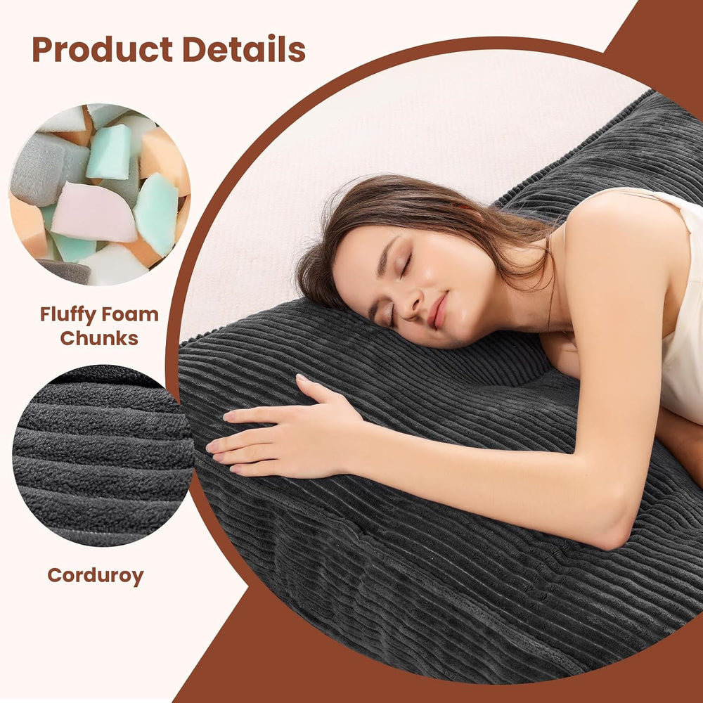 8" Futon Mattress Queen Size,Futons Sofa Couch Bed with Straps, Thick Co...