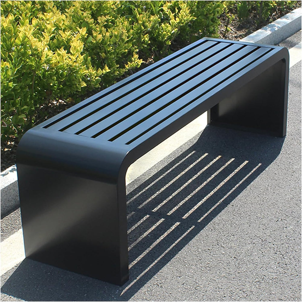 Outdoor Backless Bench,Stainless Steel Garden Patio Porch Bench,Art Deco Allo...