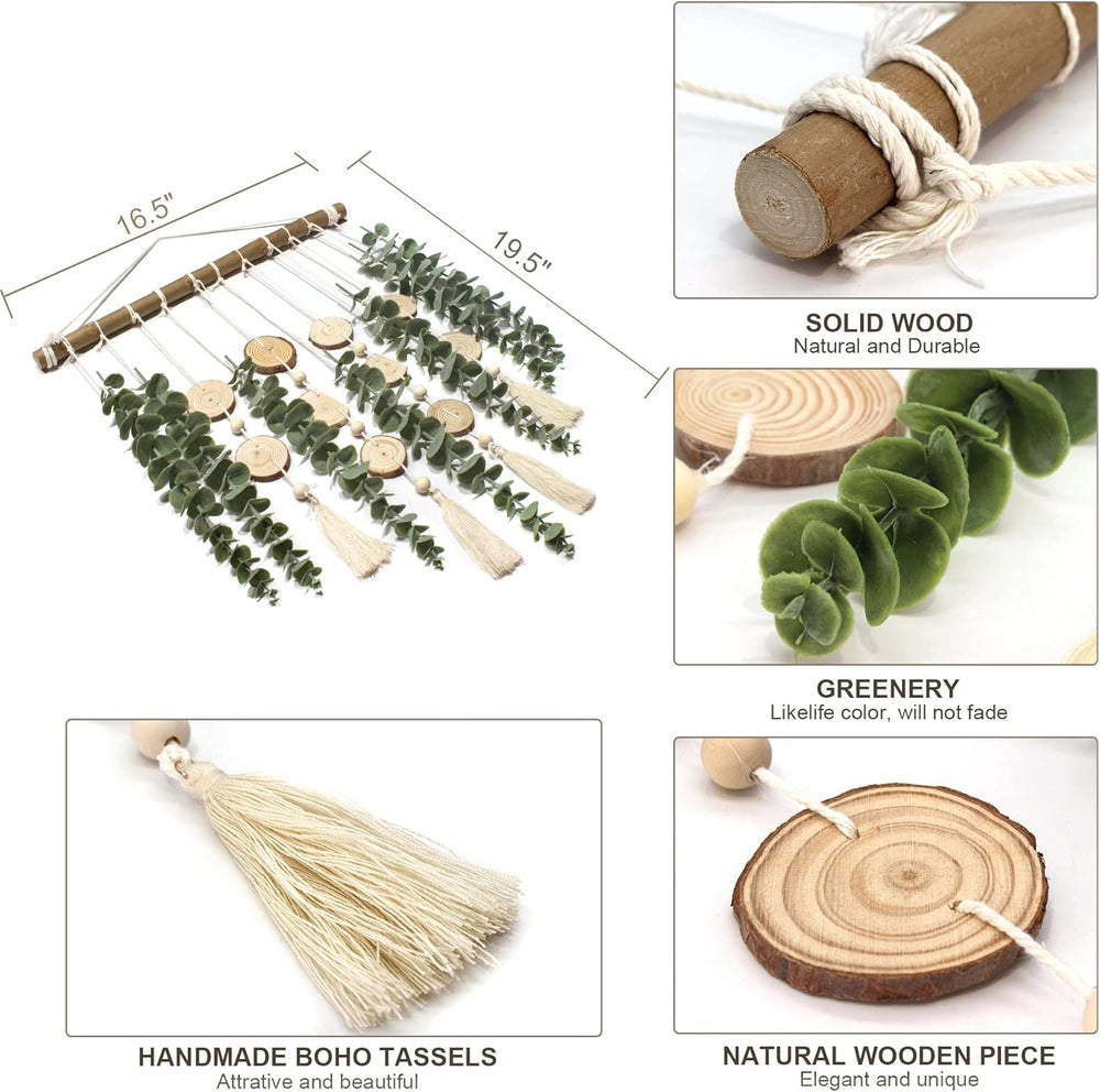 Artificial Eucalyptus Wall Decor Fake Greenery Leaves Stems Wall Hanging Plan...