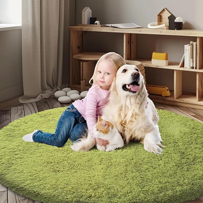 Super Soft Circle Rugs for Girls Princess Castle Toddlers Play Tent 3 Diameter - Image 6
