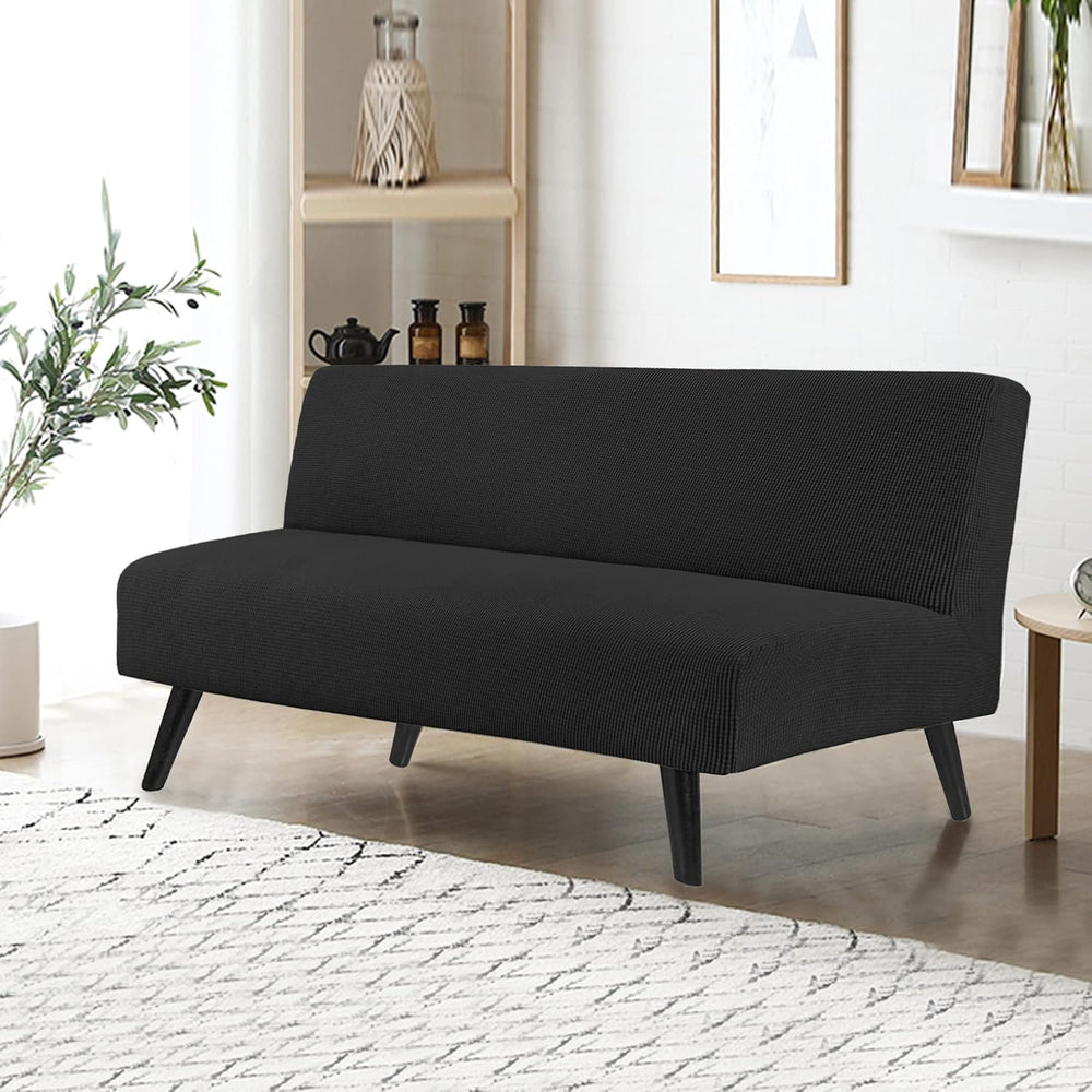 Water Repellent Armless Futon Cover Sofa Bed Slipcover, Full Size Futon Mattr...