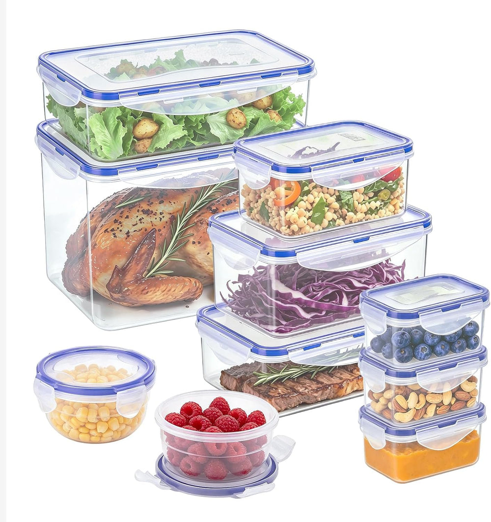 KIGI Food Storage Containers Set, Airtight Leak Proof Lids, Stackable BPA-Free