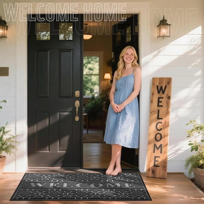 Yimobra Welcome Mat Outdoor Indoor, All-Season Waterproof Front Door Mat - Image 3