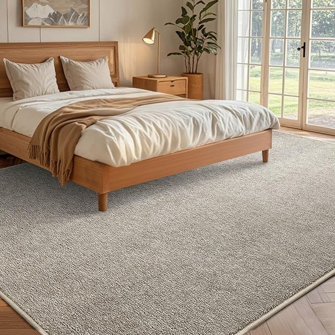 FinRèc 6x9 Washable Area Rugs for Bedroom Living Room, Low Pile Thin Rug Solid - Image 2