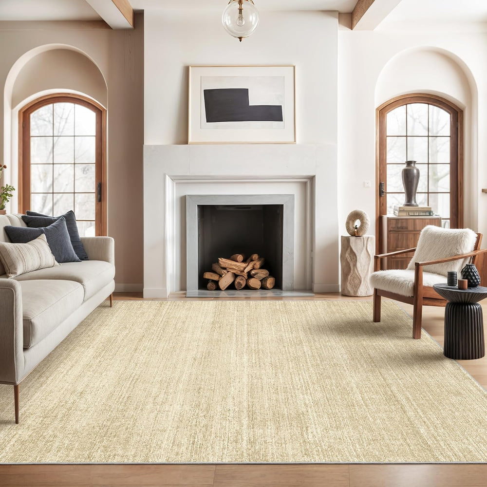 Valenrug 8x10 Area Rugs for Living Room, Large Washable Rug Non Slip, Tan