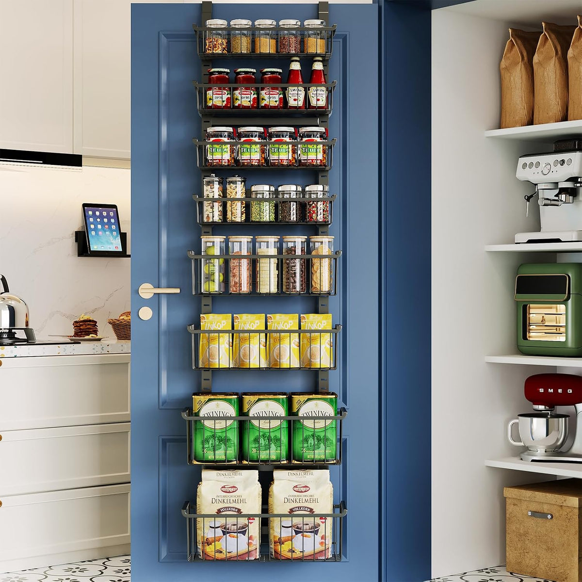 Over The Door Pantry Organizer, 8-Tier Over The Door Organizer