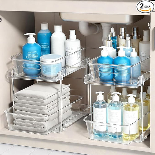 2 Tier Under Sink Organizer Bathroom Organizers and Storage by FAMOVELL