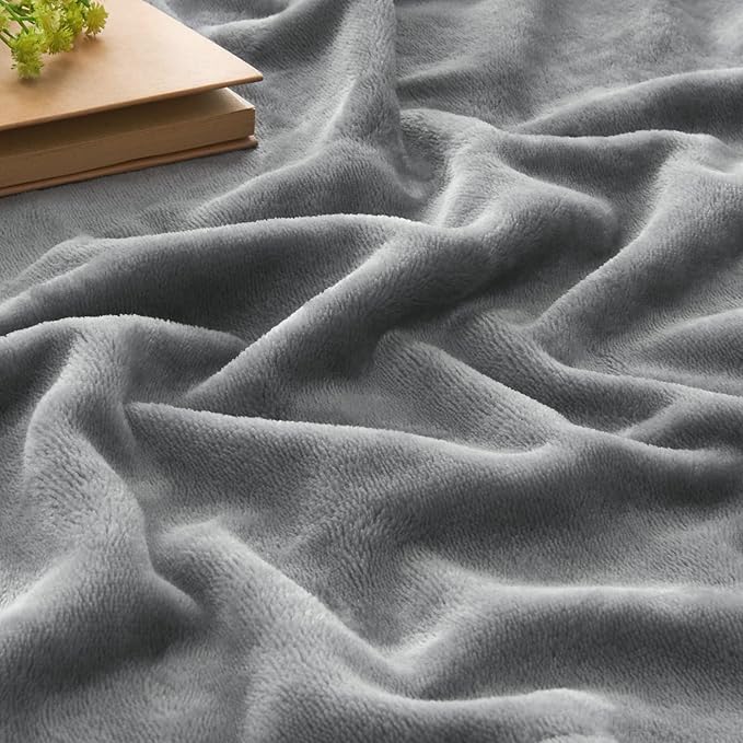 BEDELITE Fleece Blanket Grey Throw Blanket - Image 3
