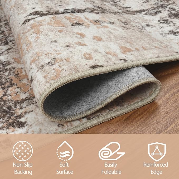 5x7 Area Rugs for Living Room Rug Washable: Abstract Rug for Dining Room - Image 4