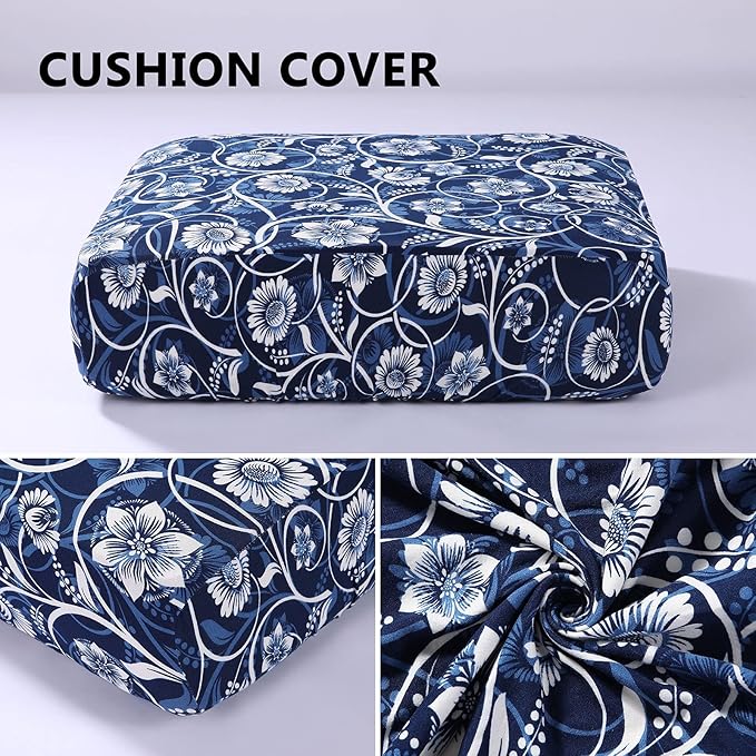 hyha Printed Couch Cushion Covers, Floral Sofa Covers Washable - Image 5