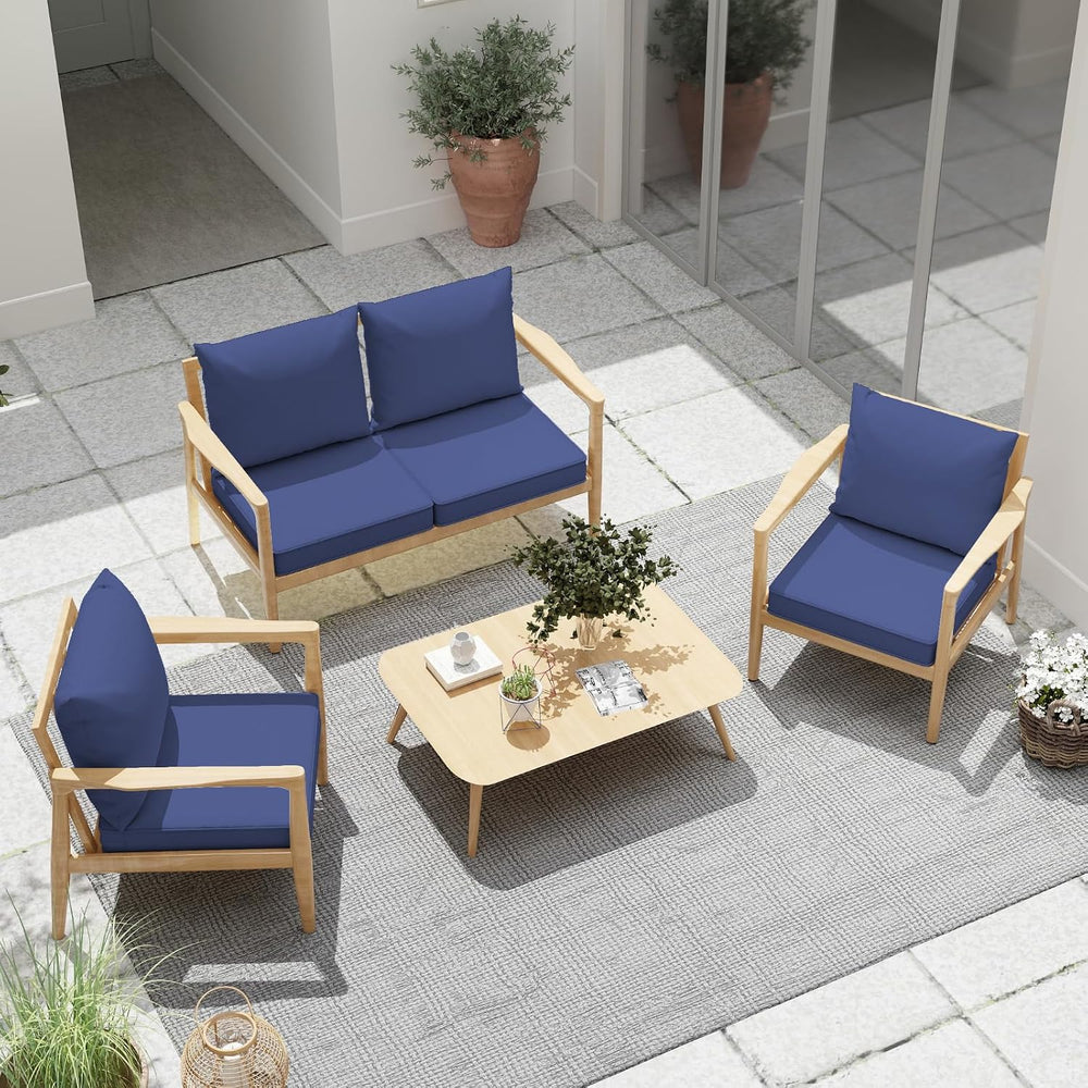 Outdoor Chair Cushions Set of 4, 24 x 24 Inch Patio Furniture Cushions with S...