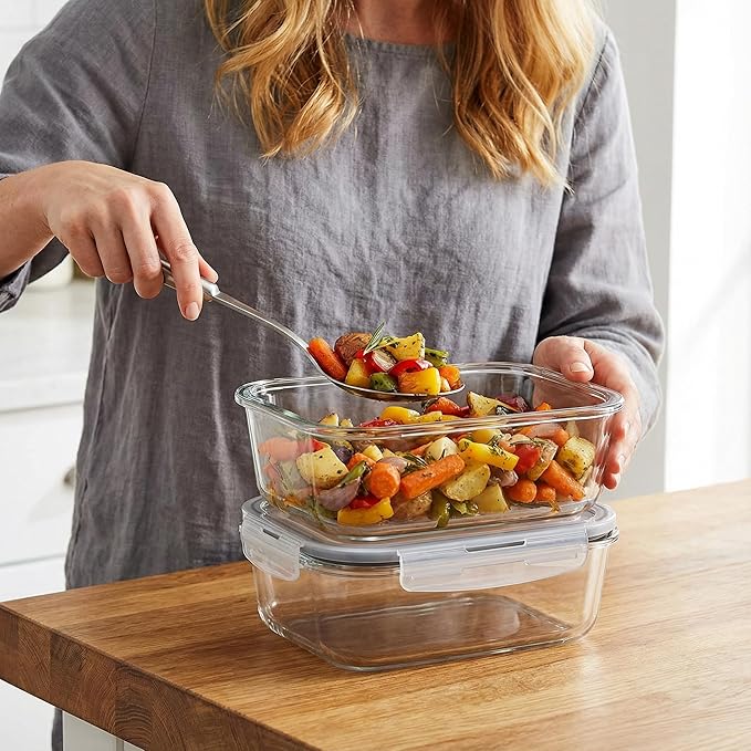 5 Pack 36oz Borosilicate Glass Food Storage Containers Set - Image 8