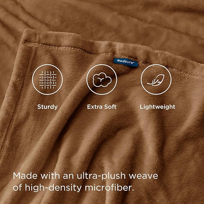 Bedsure GentleSoft Fleece Blanket Twin Size Orange - Image 4