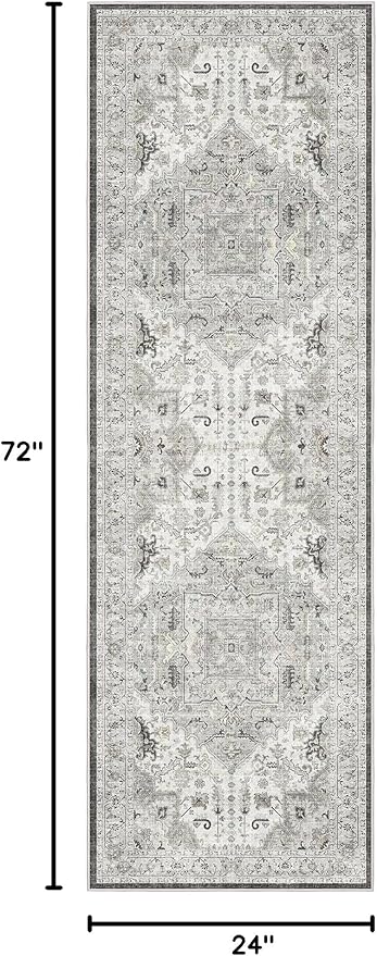 Madane Washable Runner Rug 2x6, Ultra-Thin Non-Slip Non-Shedding Hallway Runner - Image 2