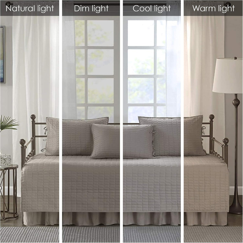 Comfort Spaces Kienna Daybed Cover Set 5 Piece with Bedskirt, 75 x 39 Taupe
