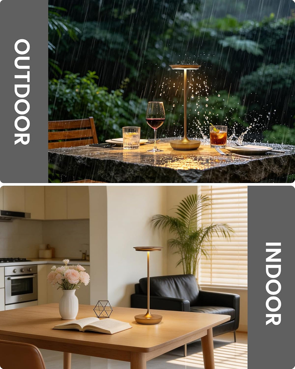 2 Pack LED Cordless Table Lamp 5000mAh Rechargeable Table Light