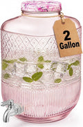 Godinger Drink Dispenser 2 Gallon, Large Glass Water Dispenser by Godinger