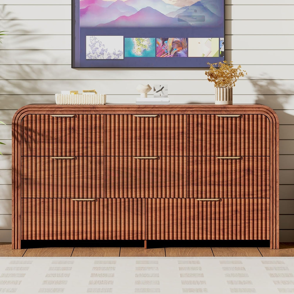 Ieejdn 55.12" Modern Chest of Drawer, 8 Deep Drawers,Clothes Organizer,L...