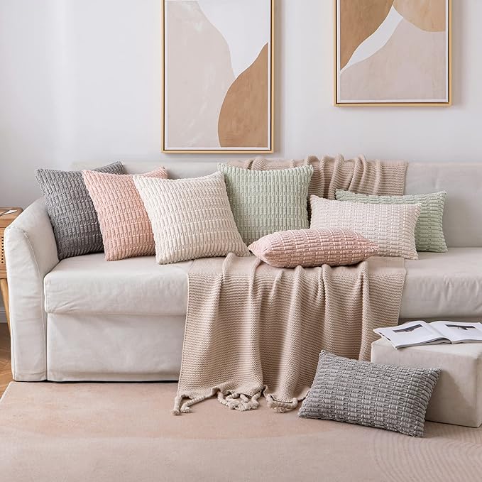 MIULEE Pack of 2 Corduroy Decorative Lumbar Throw Pillow Covers 24x14 Inch Soft - Image 4