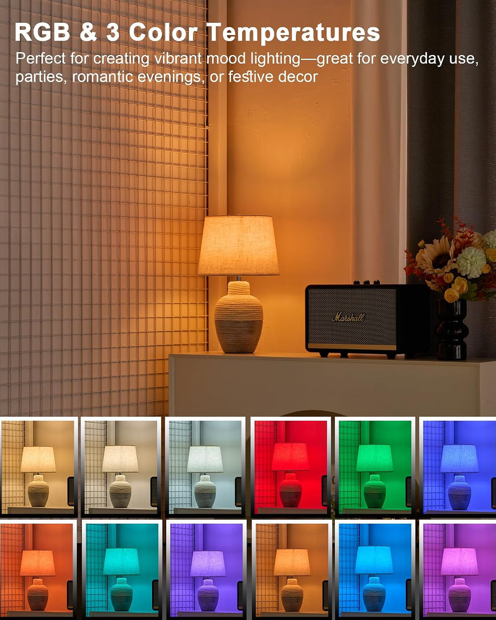 UMEXUS 13" Small Cordless Rechargeable Battery Table Lamp, Coastal Ceramic