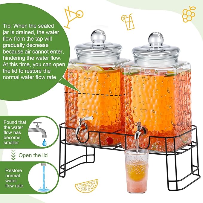 Honeydak 4.6 Gallon Glass Beverage Dispenser