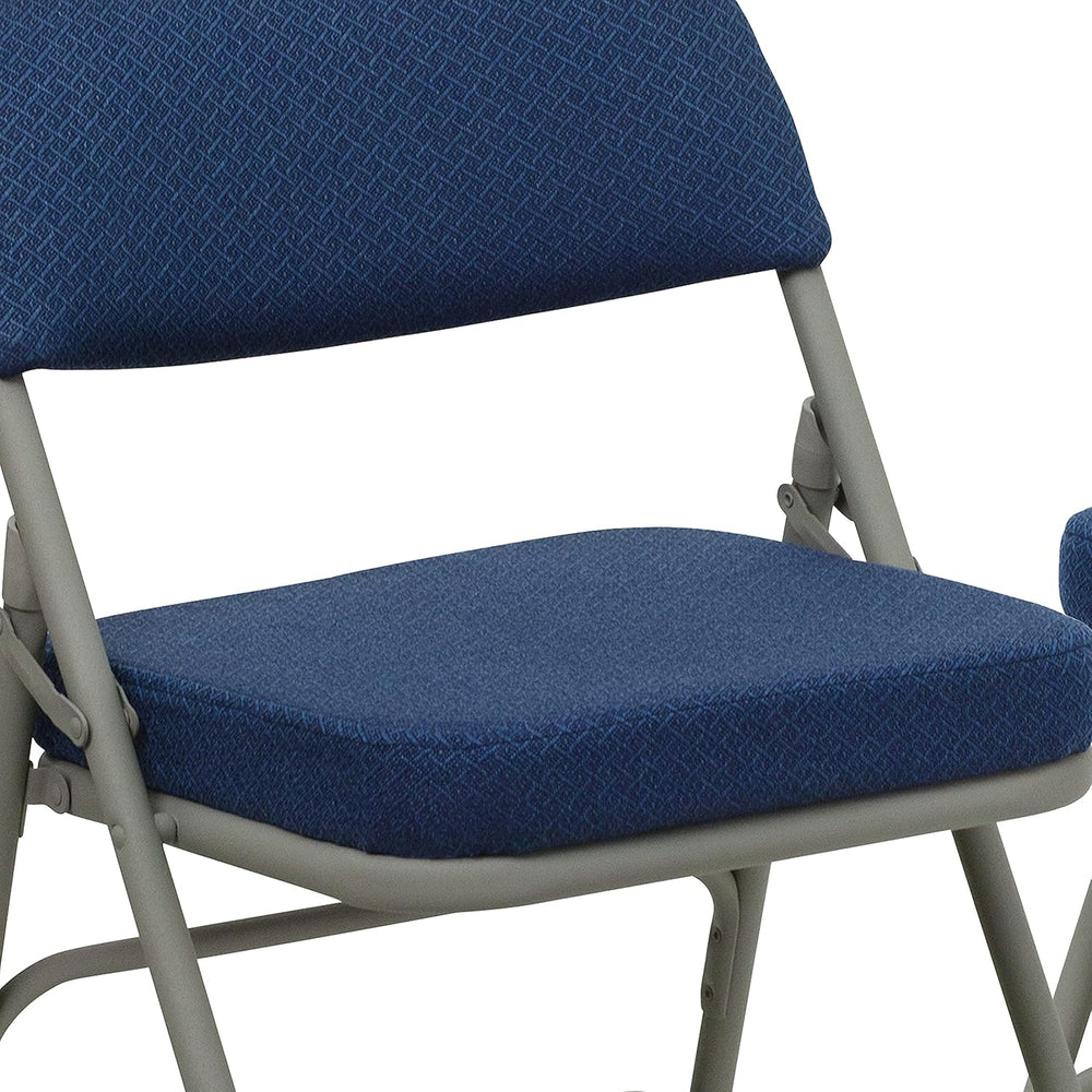 Flash Furniture Hercules Series Metal Folding Chairs with Cushioned Seat, Fab...
