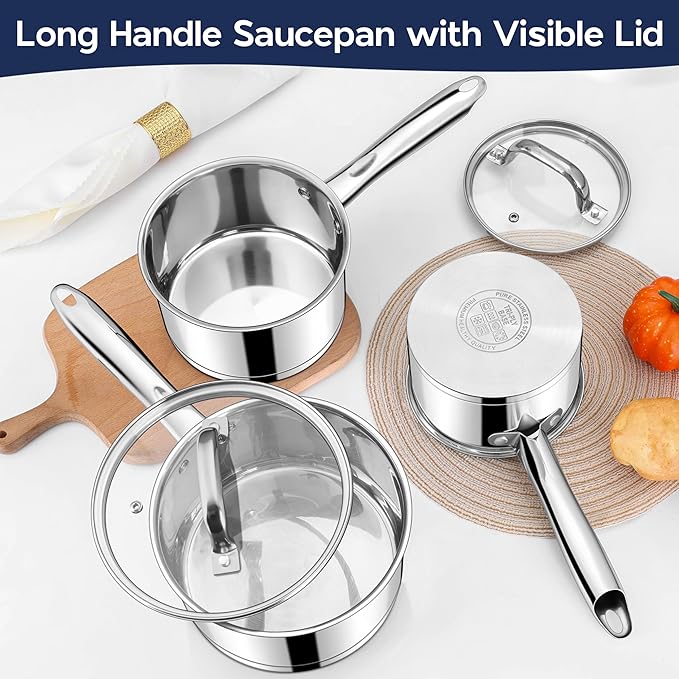 LIANYU Stainless Steel Saucepan Set - Image 6