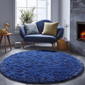 ONASAR Navy Blue Round Area Rugs 5ft, Soft Bedroom Circle Rug Floor Mat by ONASAR