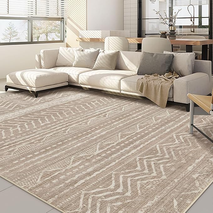 Nakagishi 10x14 Area Rugs Living Room: Washable Boho Large Neutral Modern Soft by NakagishiAreaRug