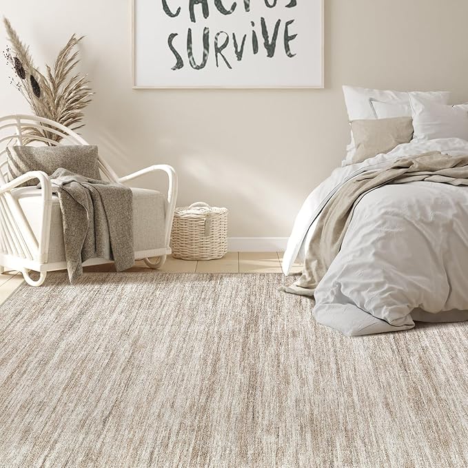 Nakagishi 6X9 Area Rugs Living Room: Washable Large Vintage Rug Neutral - Image 6