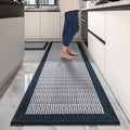 PADOOR Extra Large Kitchen Runner Rugs and Mats 2PCS, 2.5'x6'+20"x32",Blue | Non Slip Stain Resistant Kitchen Mats for Floor, Machine Wahable Absorbent Long Rugs for Sink, Laundry & Entryway,Sets of 2