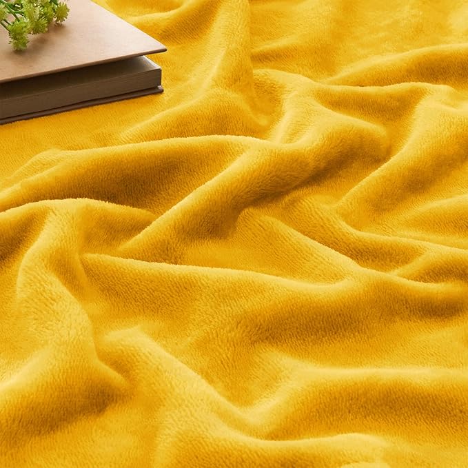 BEDELITE Fleece Blanket Yellow Throw Blanket - Image 3