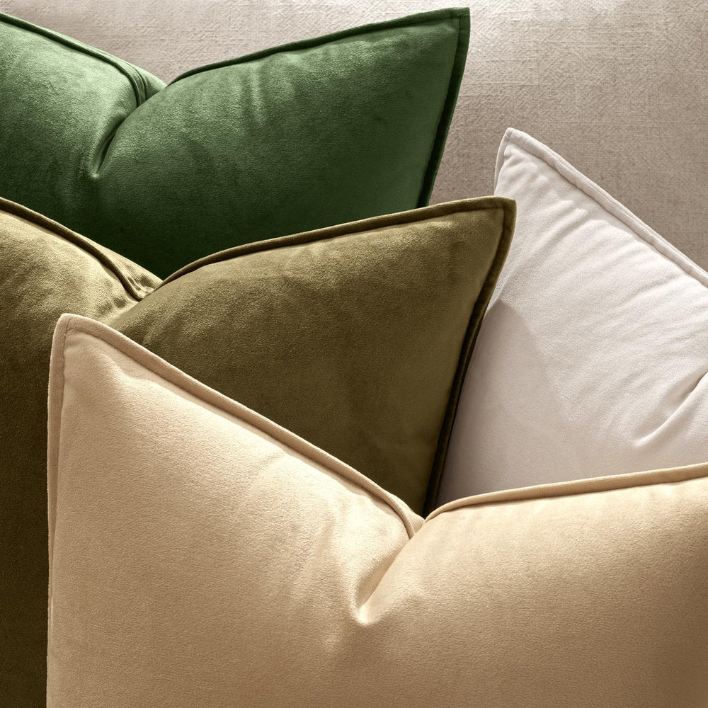 MIULEE Decorative Olive Green Velvet Euro Sham Throw Pillow Covers 24x24 in