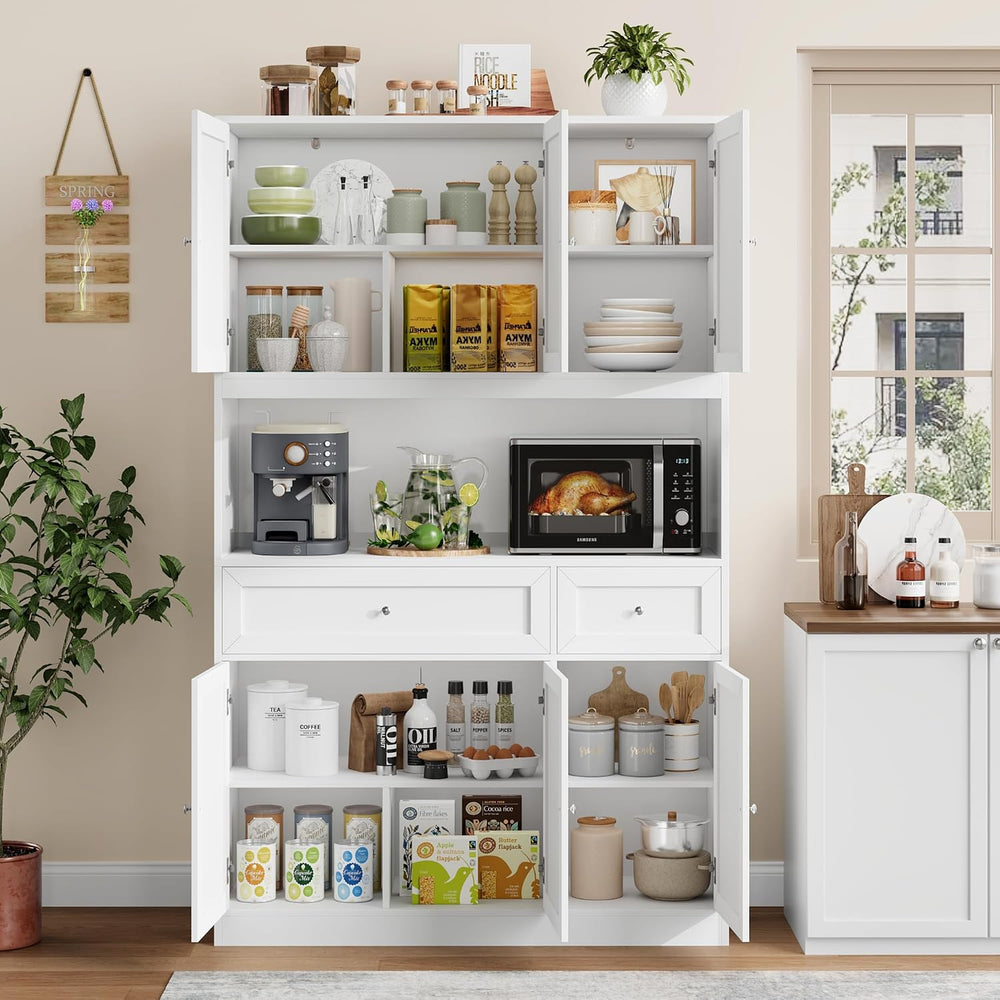 BOTLOG 2PCS Kitchen Cabinets, 71” Large Sideboard Buffet Cabinet with Storage...
