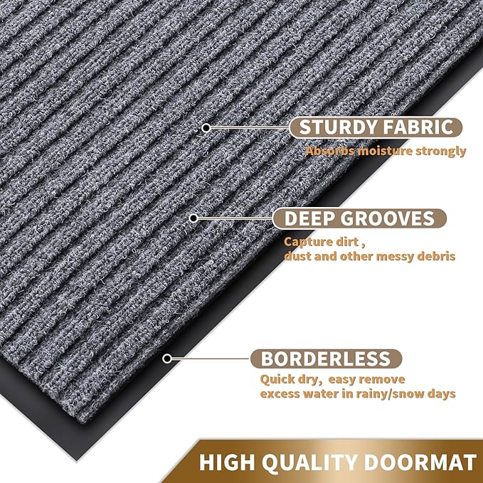 Yimobra Front Door Mat Outdoor Indoor Entrance, 100% Waterproof All-Season All - Image 3