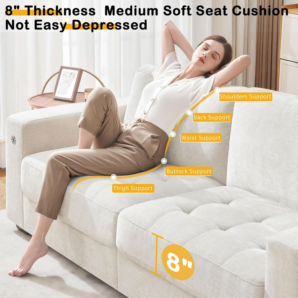 Hanherry 89" Sofa for Living Room, Modern Comfy Sofa with Medium Firm Se...