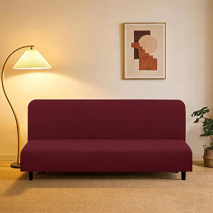 U-NICE HOME Stretch Futon Cover Armless Bed Slipcover - Image 2