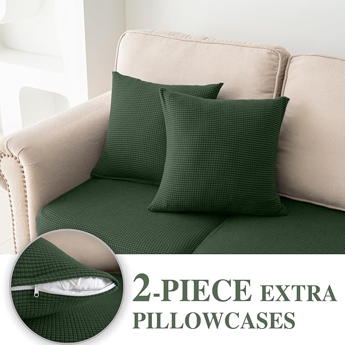 Couch Cushion Covers for Sectional Sofa L Shape Washable Separate Seat Chaise - Image 3
