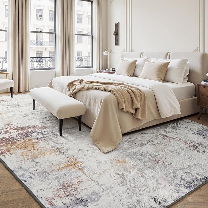 Rugflix 5x7 Area Rugs for Living Room, Washable Large Rug Stain-Resistant Low - Image 2