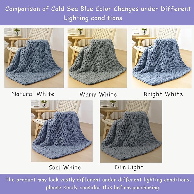 Bigacogo Chunky Knit Throw Blanket - Image 6